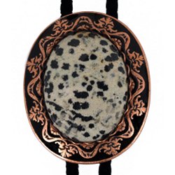 Dalmatian Jasper Antique Design Bolo Tie