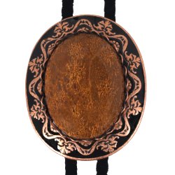 Chrysanthemum Stone Antique Design Bolo Tie